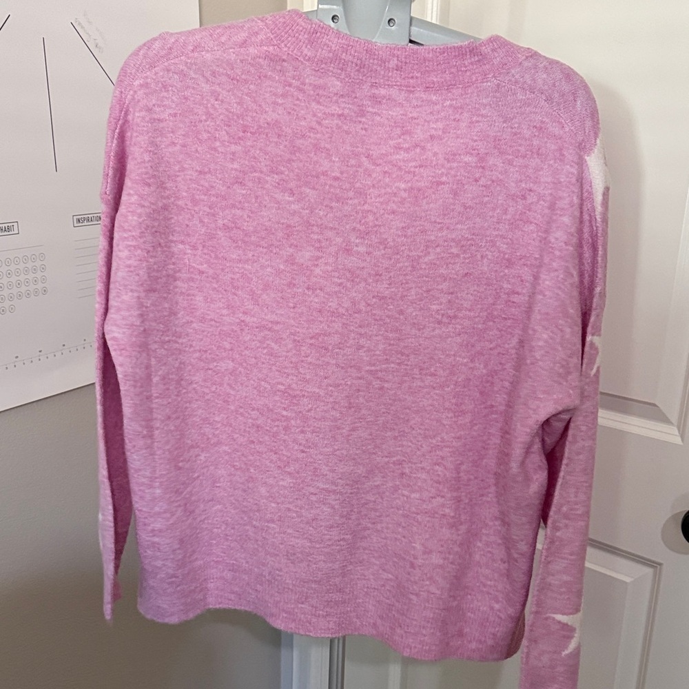 Debut Dreamers Pink Star V-Neck Sweater - Picture 6 of 8